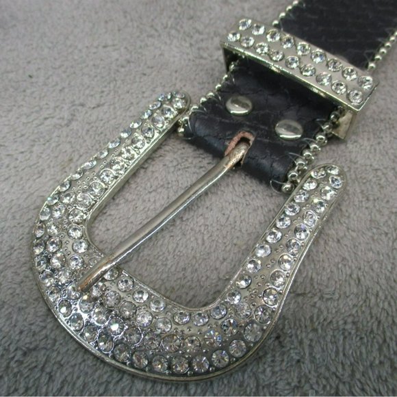 Belt Womens Small Black Rhinestone Studded Western main image 10